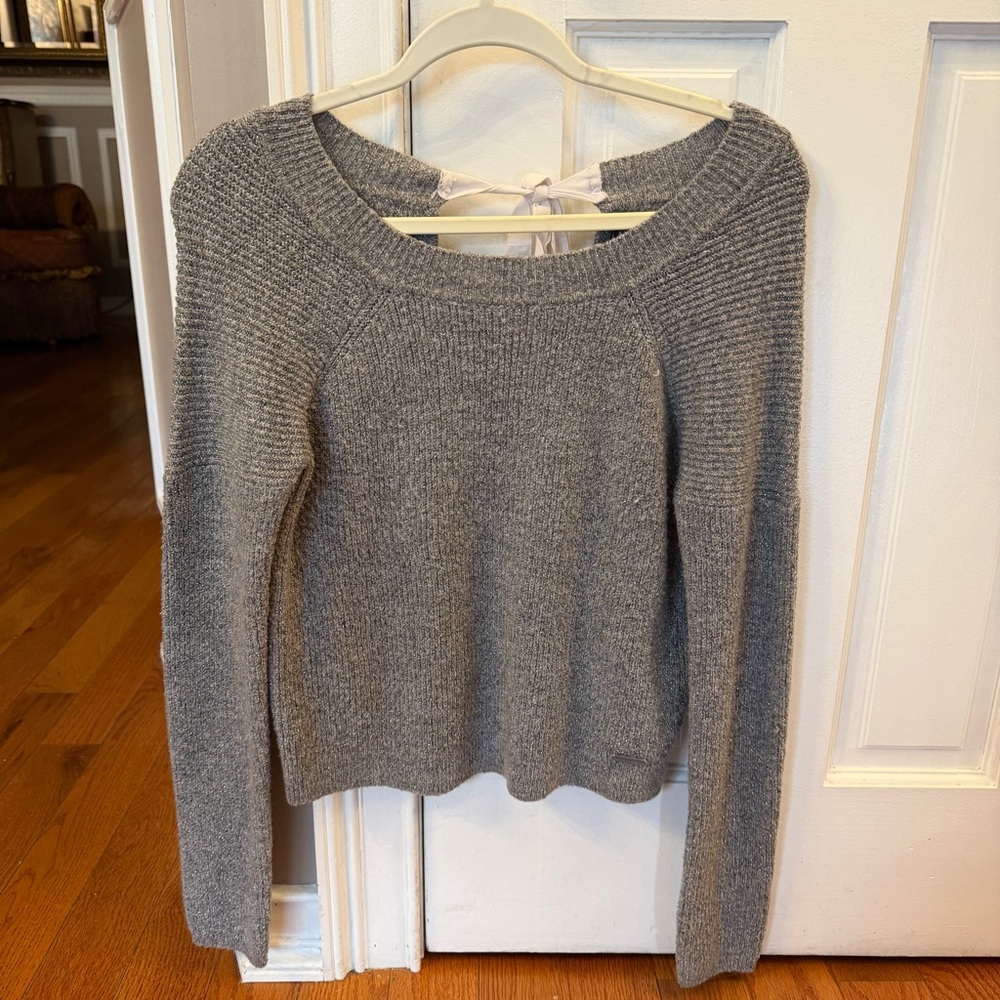 ABERCROMBIE Cozy Gray Ribbed Women’s Sweater